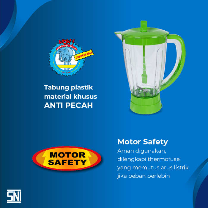 Miyako Blender Gelas 1 Liter 2in1 - BL151GF | BL-151 GF